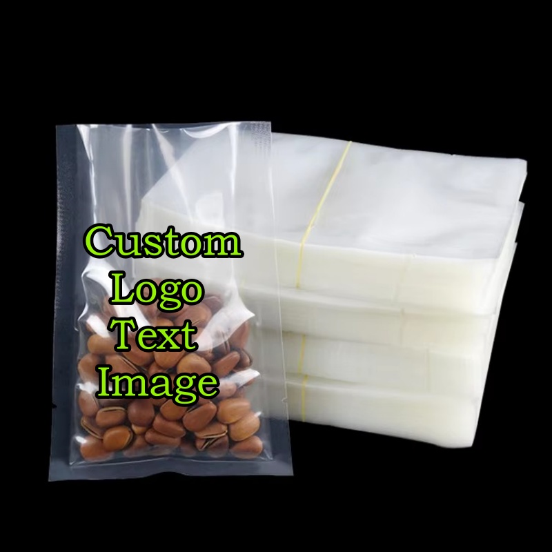 Logo Food Snack - 100 قطعة أكياس بلاستيكية شفافة مفتوحة
