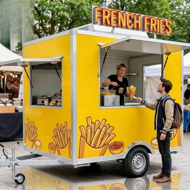 Food Snacks To Sell - عربة وجبات خفيفة متنقلة بعجلات، شاحنة